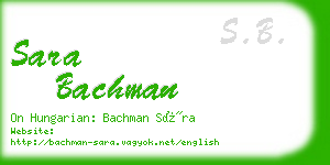 sara bachman business card